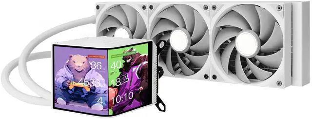 TRYX PANORAMA 360 White 360mm AIO 6.67'' AMOLED Curved Screen 3D