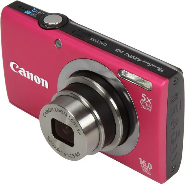 Refurbished: Canon PowerShot A2300 Red 16.0 MP 28mm Wide Angle