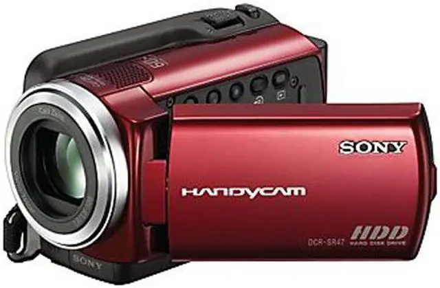 SONY DCR-SR47 Red 60GB HDD Handycam Camcorder - Newegg.com