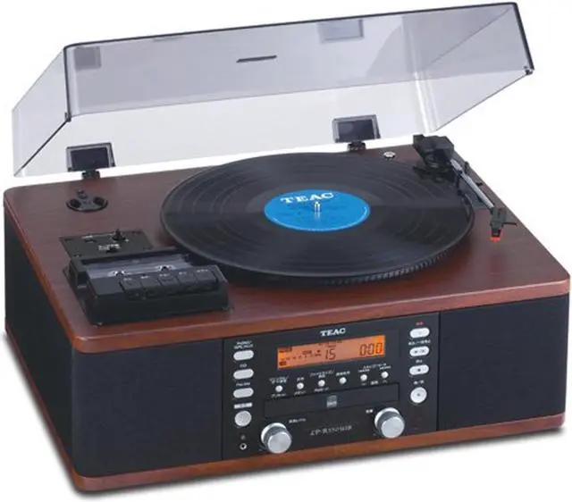 Teac LP-R550USB Wood Grain CD Recorder with Turntable/Cassette