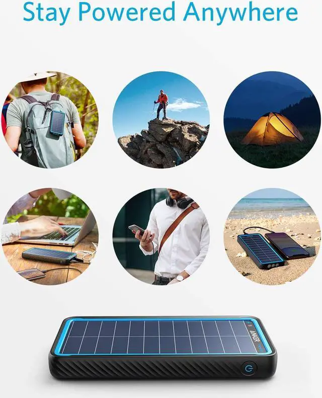Anker Solar Power Bank, PowerCore Solar 10000 Dual-Port Solar