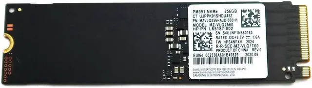 MZ-VLQ2560 Samsung PM991 256GB M.2 2280 Nvme Pcie GEN3 X4 SSD
