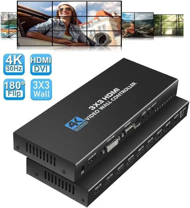 Video Wall Controller 3x3 4K 30Hz Processor HDMI 1.4 HDCP 1.4