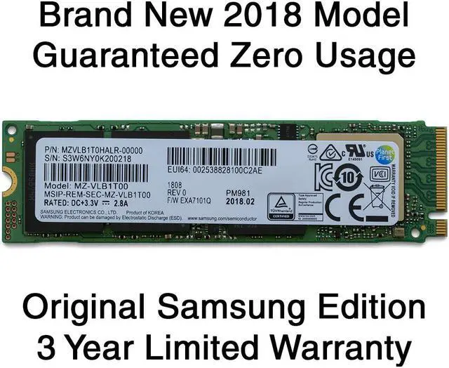 1TB Samsung PM981 PCIe 3.0 NVMe M.2 SSD MZ-VLB1T00 - Newegg.com