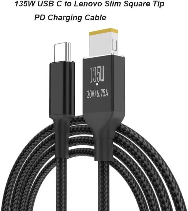 135W USB C Type C to Slim Square Tip PD Charger Cable Power Cable