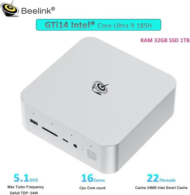 Beelink Gti14 Mini PC Intel Core Ultra9 185H 16C/22T Up To 5.1GHz