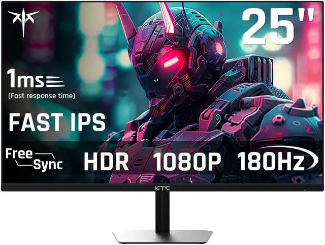 KTC 25 Inch FHD 180Hz Gaming Monitor, 1080P Fast IPS Frameless