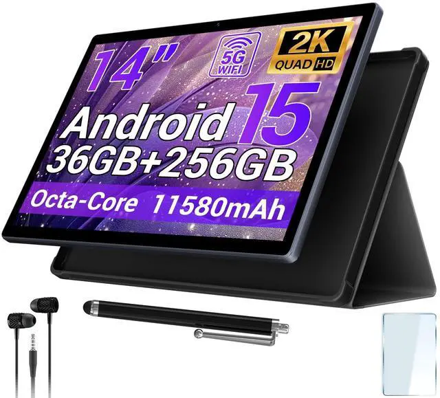 ROSYVIBE 2025 14 Inch Android 15 Tablet with Stylus, 2K FHD