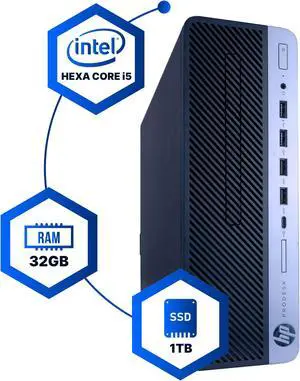 Refurbished: HP ProDesk 600G4 Desktop Computer | Hexa Core Intel