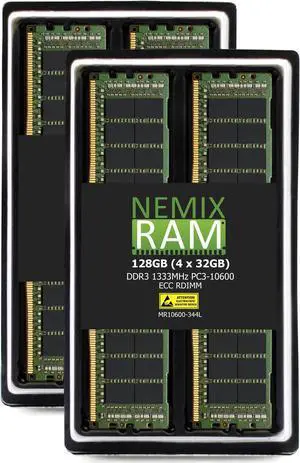 NEMIX RAM 128GB (4X32GB) DDR3 1600MHZ PC3-12800 4Rx4 1.35V 240-PIN