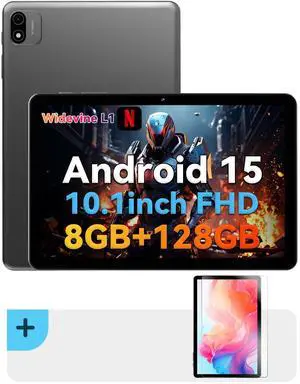 Headwolf Android 15 Tablet 10 Inch Tablets, WPad6 Octa Core FHD
