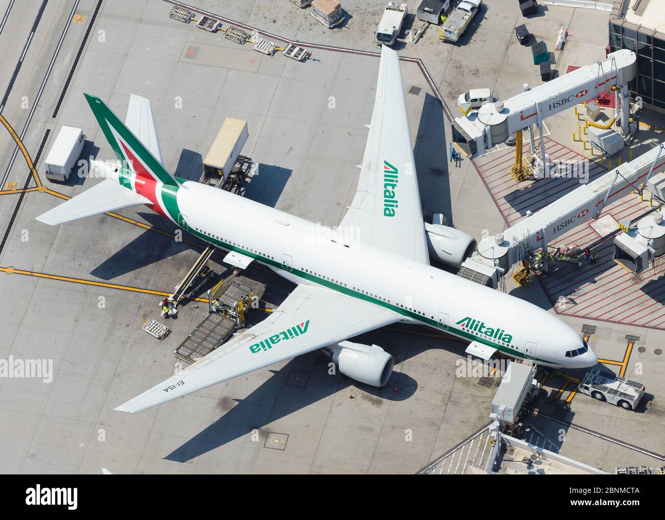 Alitalia Boeing 777-200ER parked at LAX International Airport