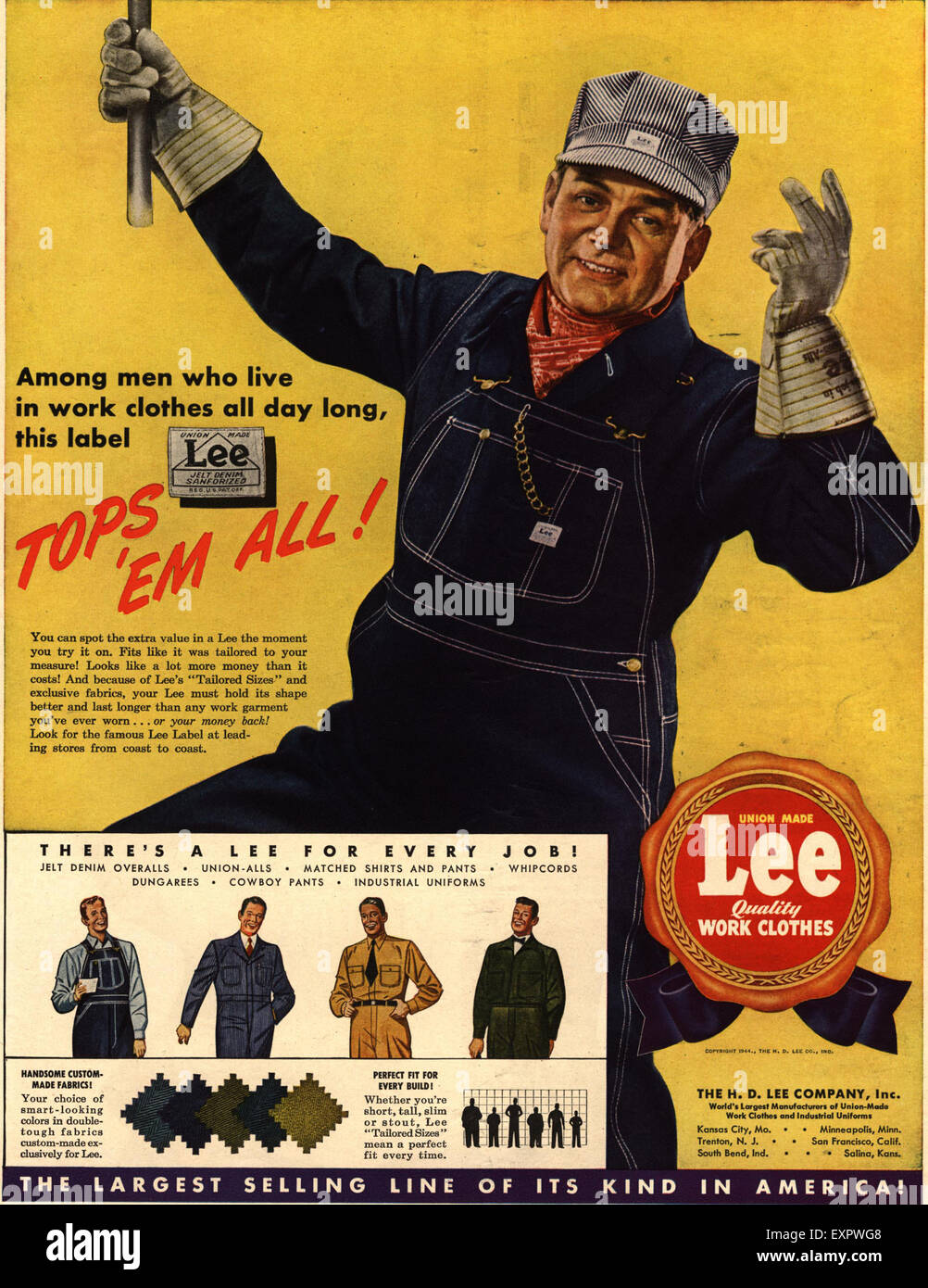 1940s USA Lee Magazine Advert Stock Photo - Alamy