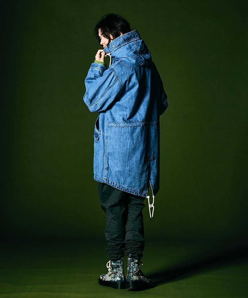 50%OFF【glamb(グラム)】Denim High Neck Mods Coat デニムハイネック