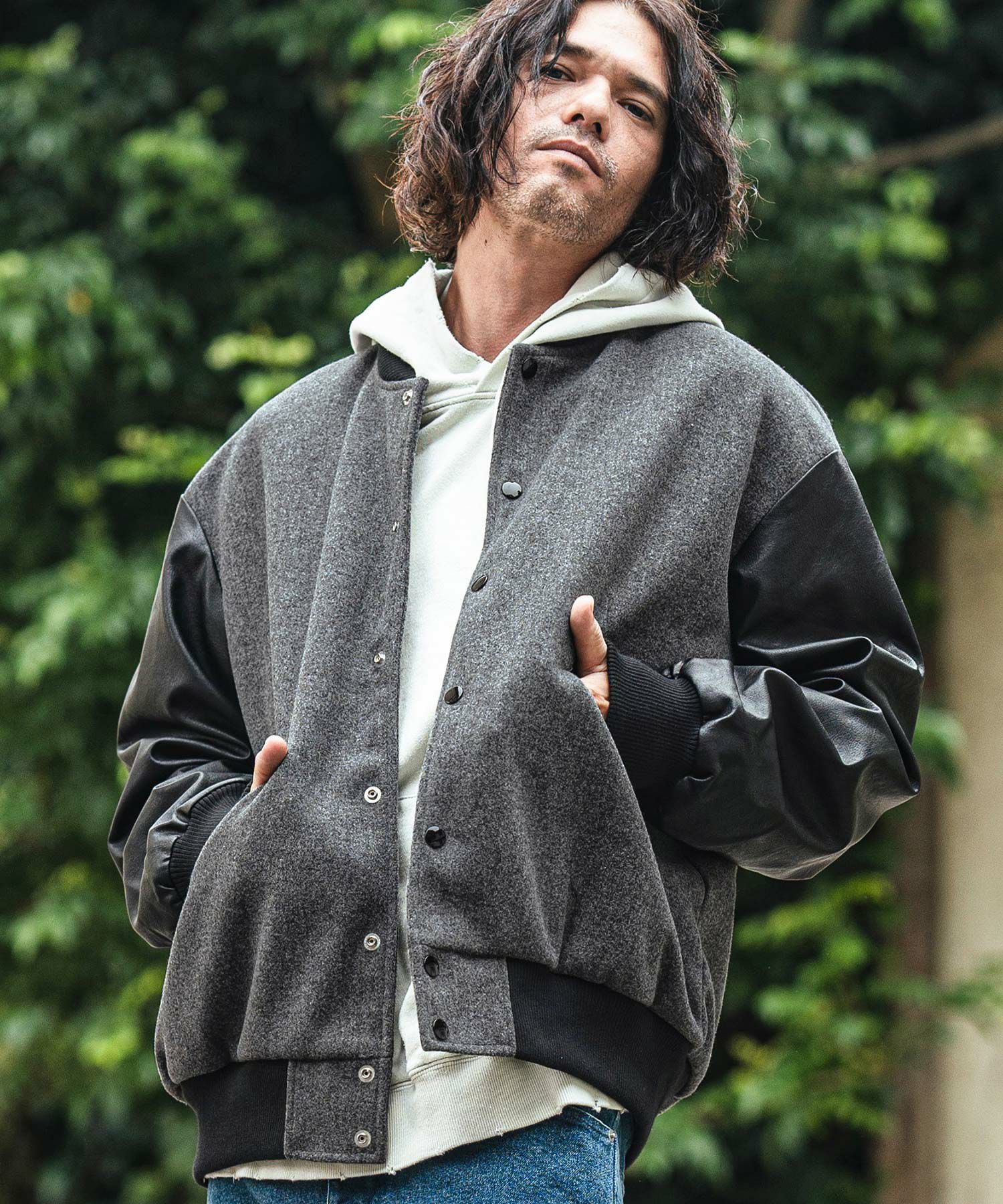 50%OFF【CAMBIO(カンビオ)】メルトンPU切り替えルーズシルエット