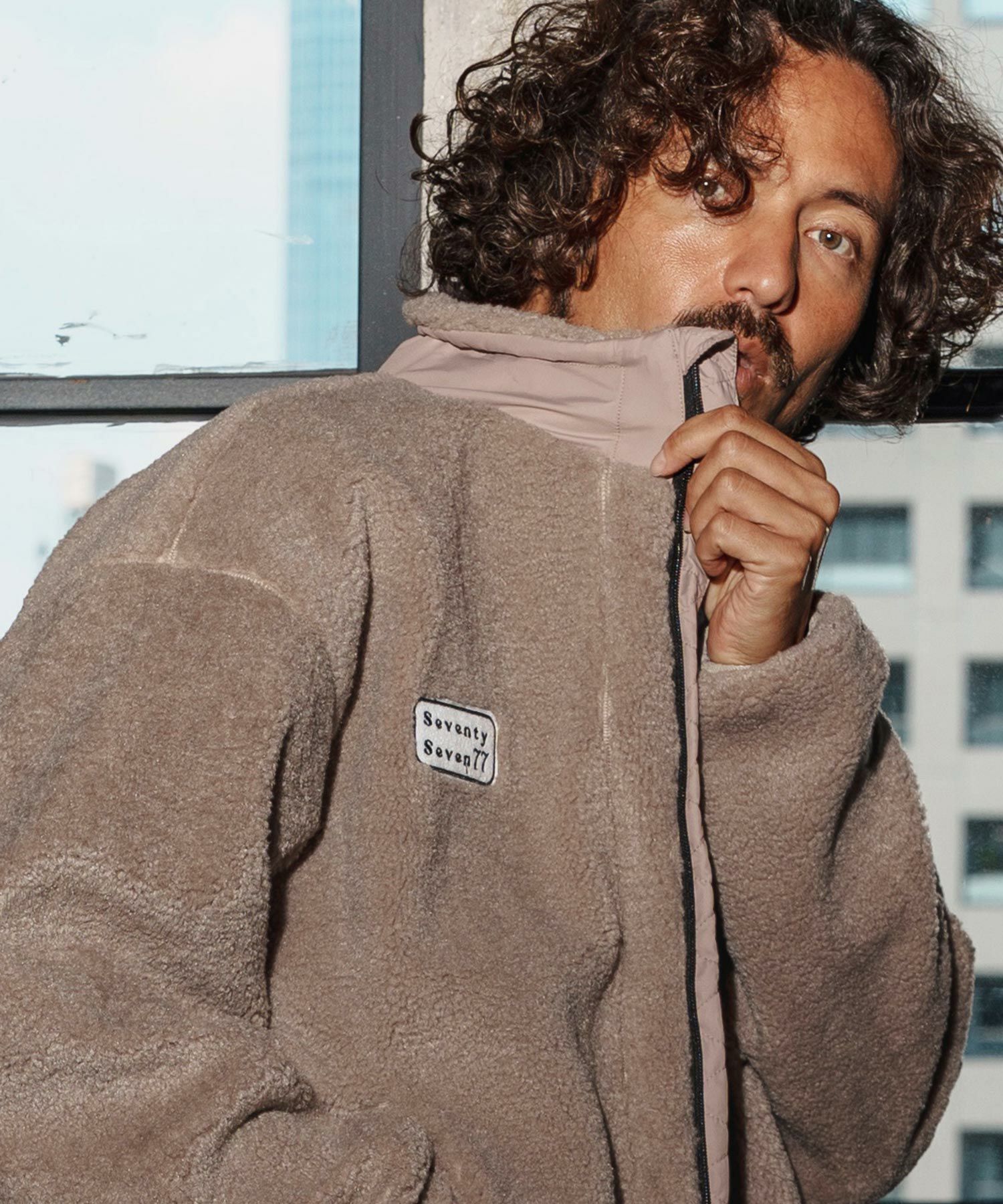 seventy seven(セブンティセブン)】stand collar boa zip JKT ジップ