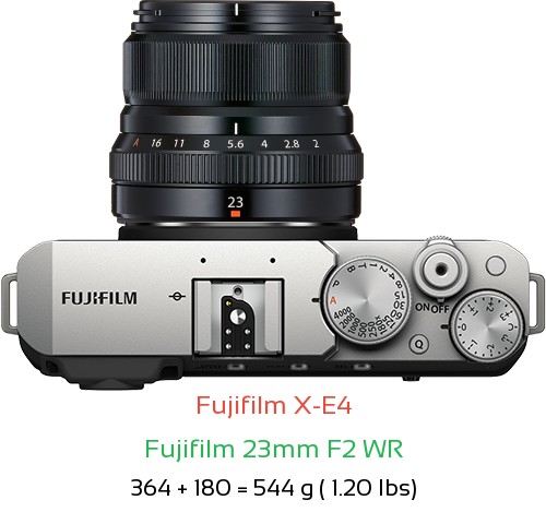 Fujifilm X-E4 Camera and Fujifilm 23mm F2 WR Lens