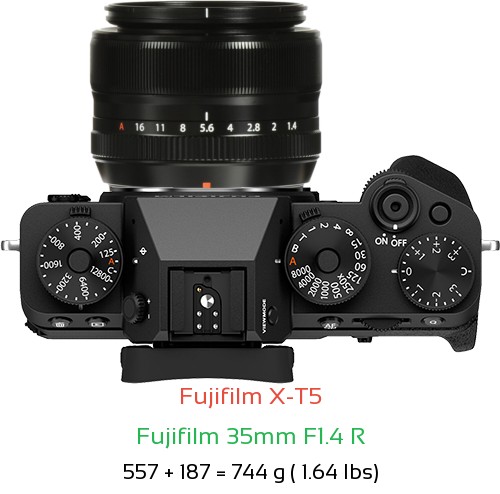 Fujifilm X-T5 Camera and Fujifilm 35mm F1.4 R Lens