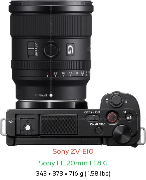 Sony ZV-E10 Camera and Sony FE 20mm F1.8 G Lens