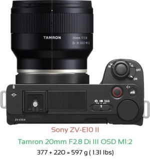 Sony ZV-E10 II Camera and Sony E 20mm F2.8 Lens