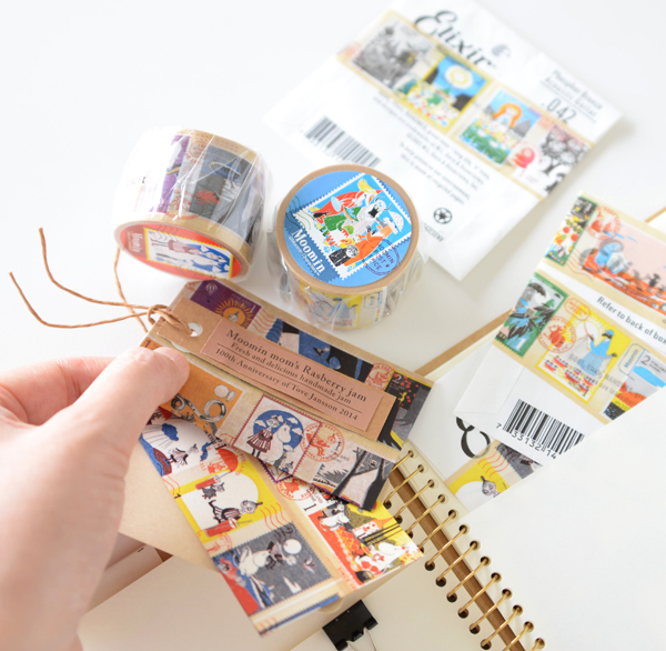 切手シリーズのマスキングテープ カラフルな絵本がマスキングテープに