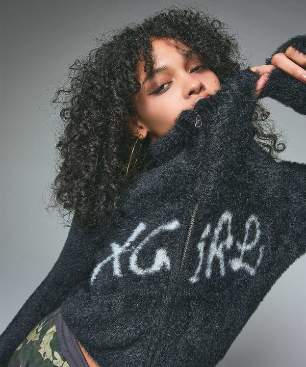 LOGO JACQUARD ZIP UP SHAGGY KNIT TOP – calif（カリフ）公式サイト