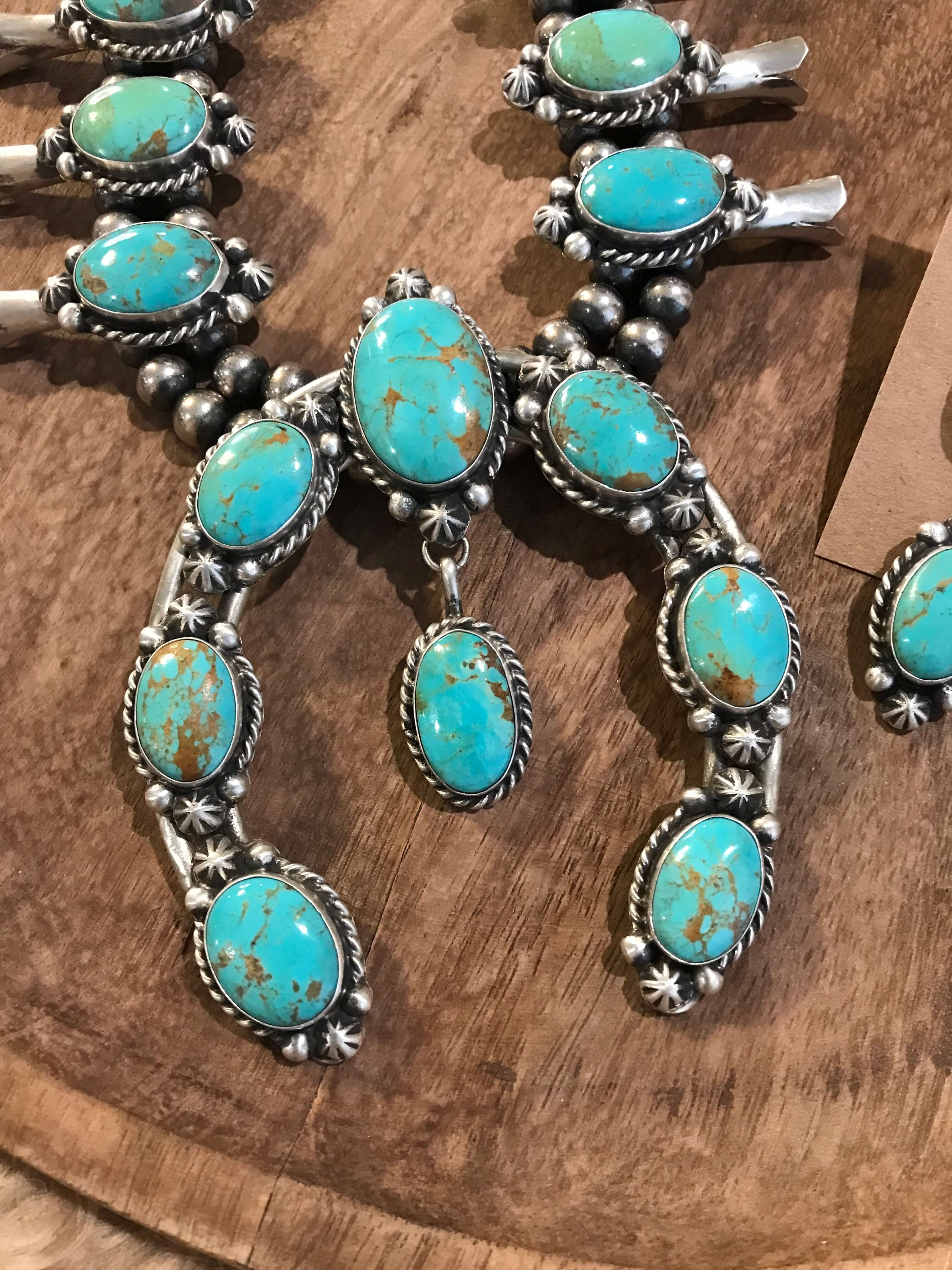 Navajo Handmade Squash Blossom Necklace Set | Calli Co Silver