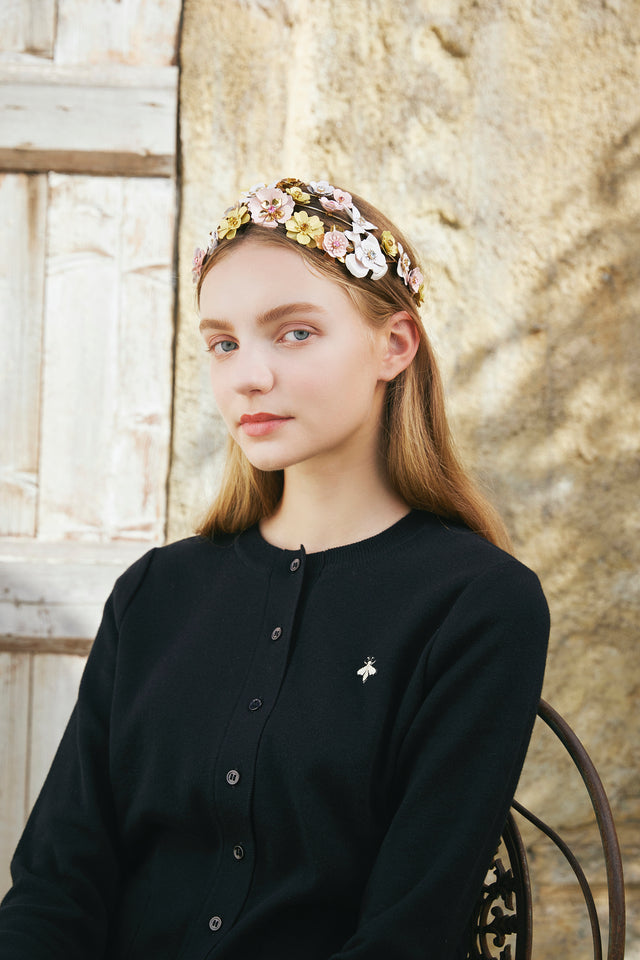 Caprino - カプリーノ | クルーネックカーディガン〔ブラック