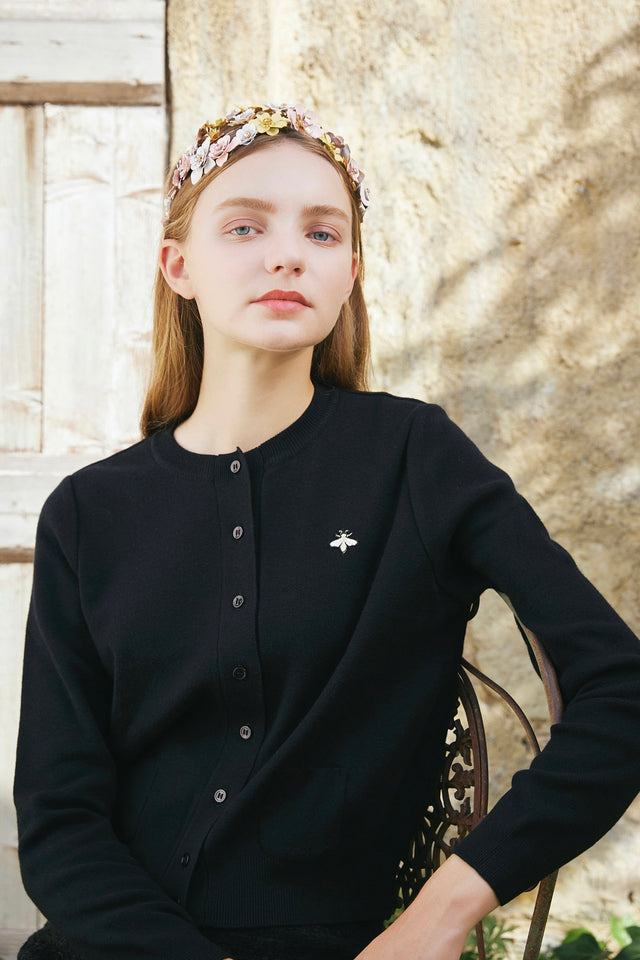 Caprino - カプリーノ | クルーネックカーディガン〔ブラック