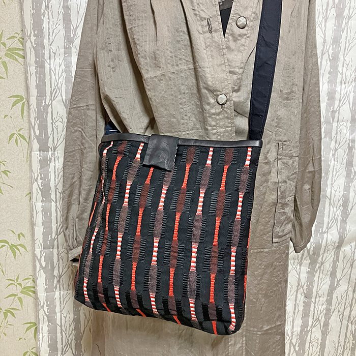 つづれ織帯リメイク ショルダーバッグ | 着物リメイク | クラフト工房