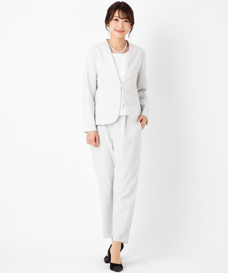 any SiS 【スーツ3点SET】ダブルクロスカラーレスジャケット