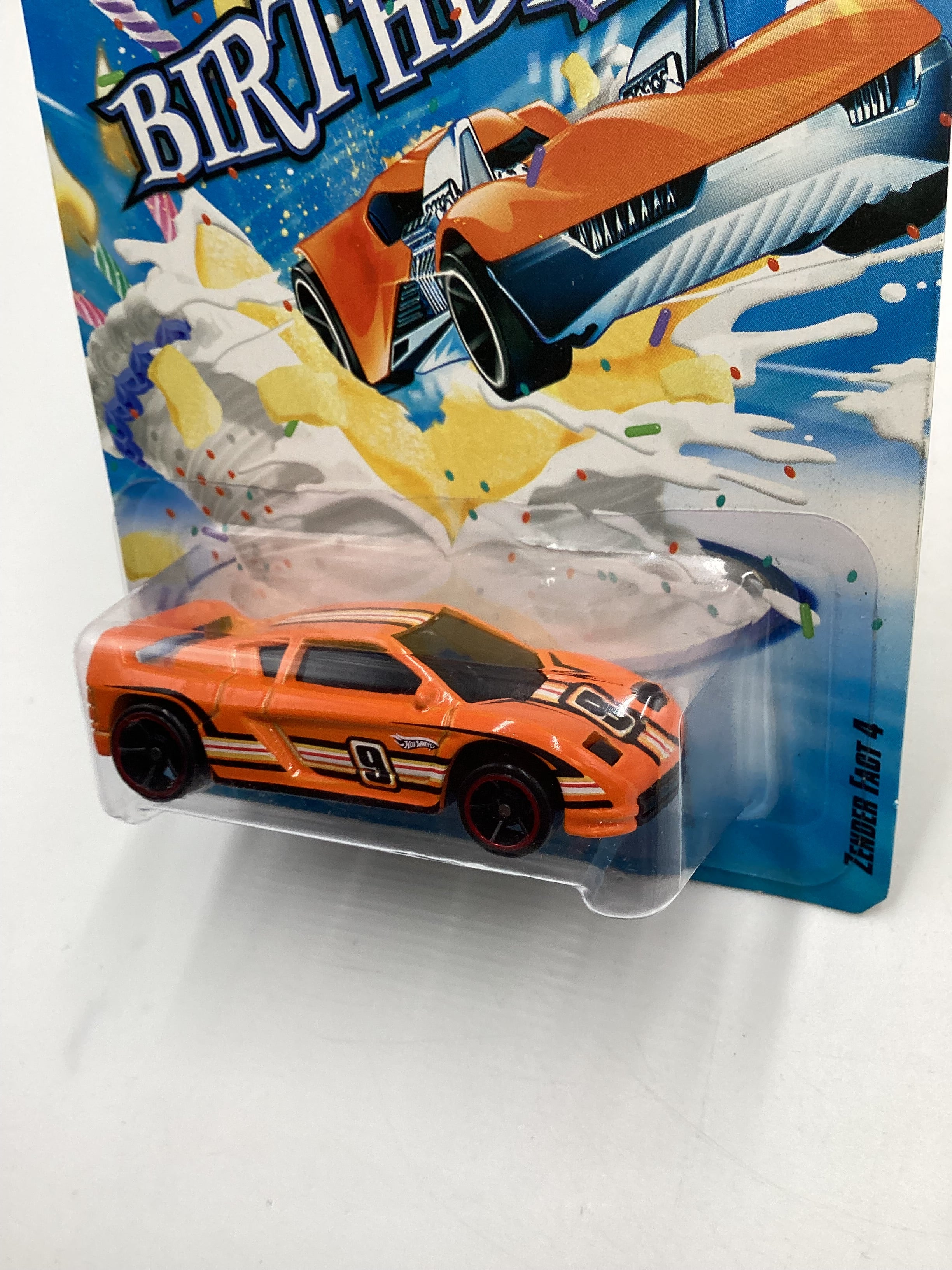 Hot Wheels Happy Birthday Zender Fact 4 Orange SR – carolinasdiecast
