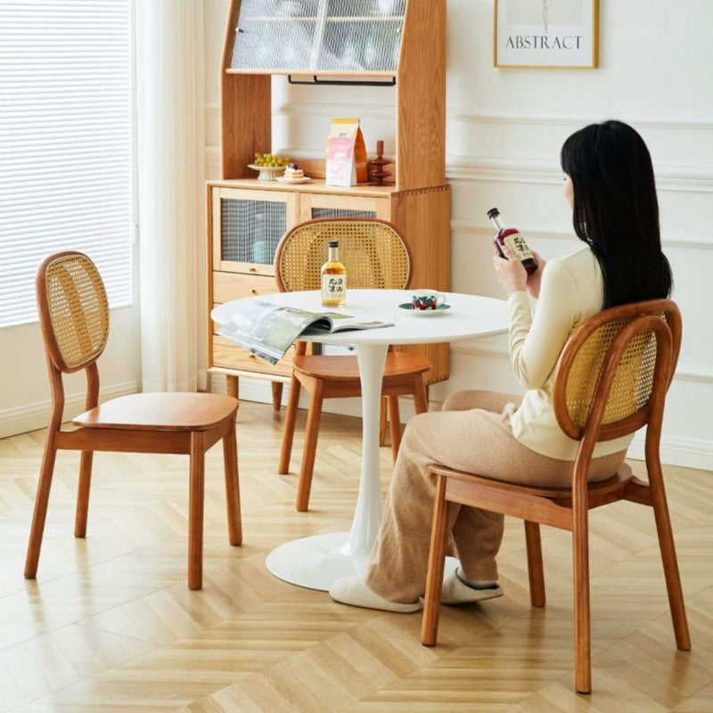 チェア ダイニングチェア 1脚 椅子 ラタン 籐編み ナチュラル 無垢材