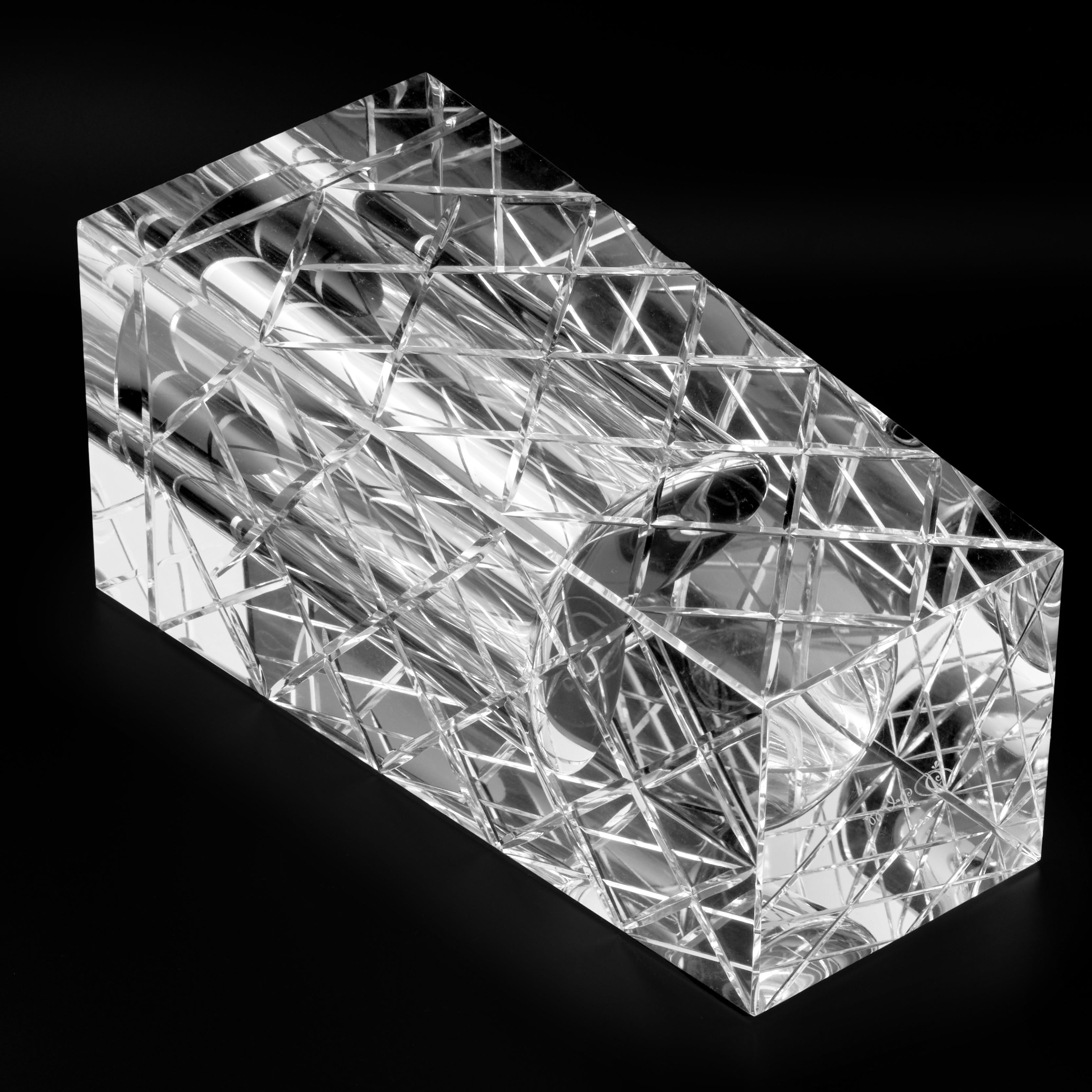 パラッツォ クリスタル 花瓶「クリア」14 x 14 x 30 cm – Palazzo