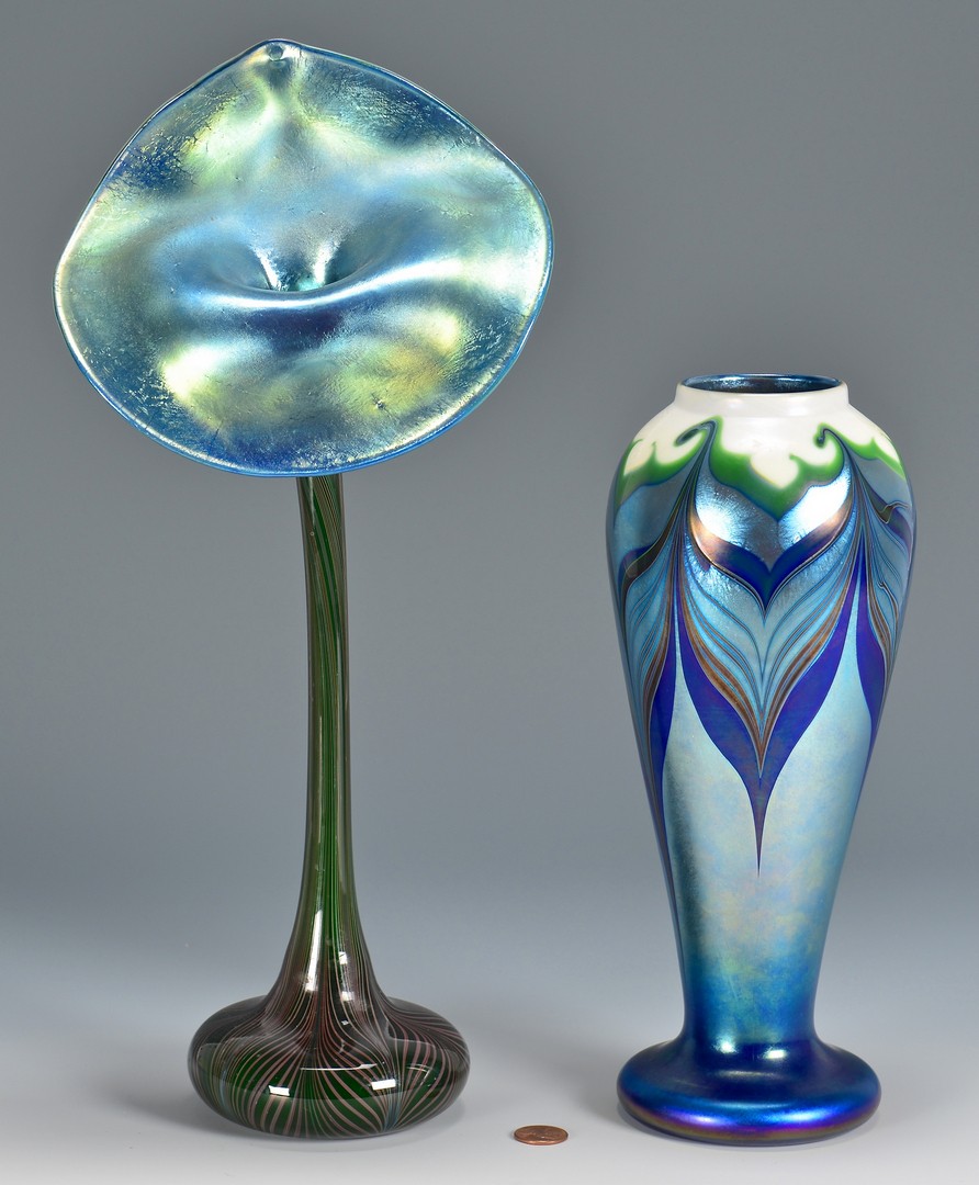 Lot 735: 2 Orient & Flume Art Glass Vases | Case Auctions