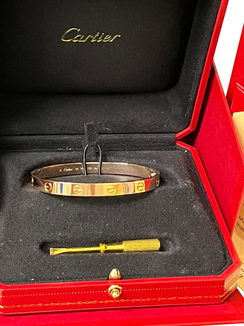 Cartier Love Bracelet Classic Model 18K Rose Gold with Screwdriver