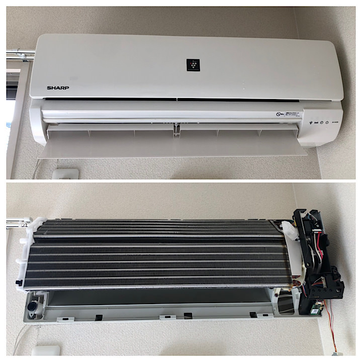 作業事例】大阪 泉大津市 エアコンクリーニング SHARP AY-H22S 2018年