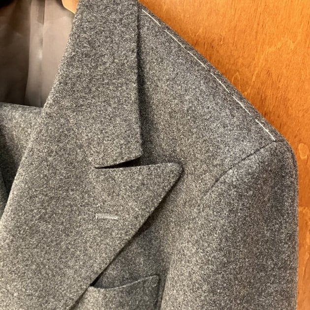 BEAMS F＞HANDMADE グレーフランネル ダブルブレストスーツ｜ビームス