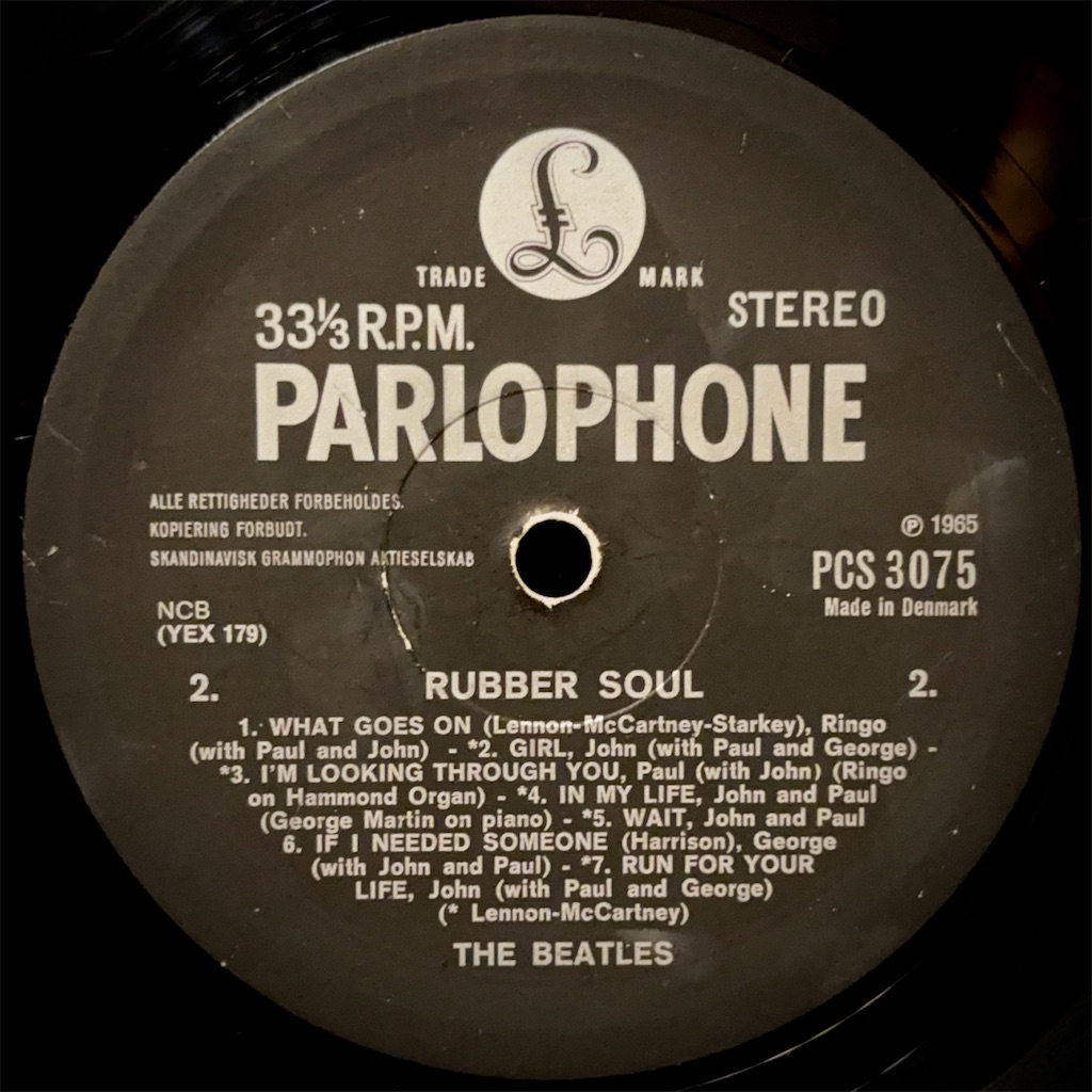 Rubber Soul / The Beatles【デンマーク盤(ステレオ)、オランダ盤