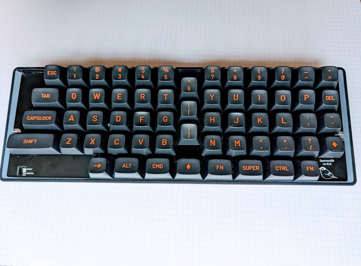 RP2040 を直に実装する自作キーボード Sparrow59 v1 を試作したよ