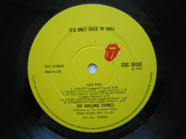 ローリング・ストーンズ UK盤 IT'S ONLY ROCK'N ROLL①WEAオリジナル盤