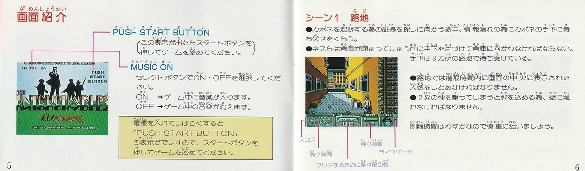 アンタッチャブル』1991年／ファミコン - レトロゲームの説明書保管庫