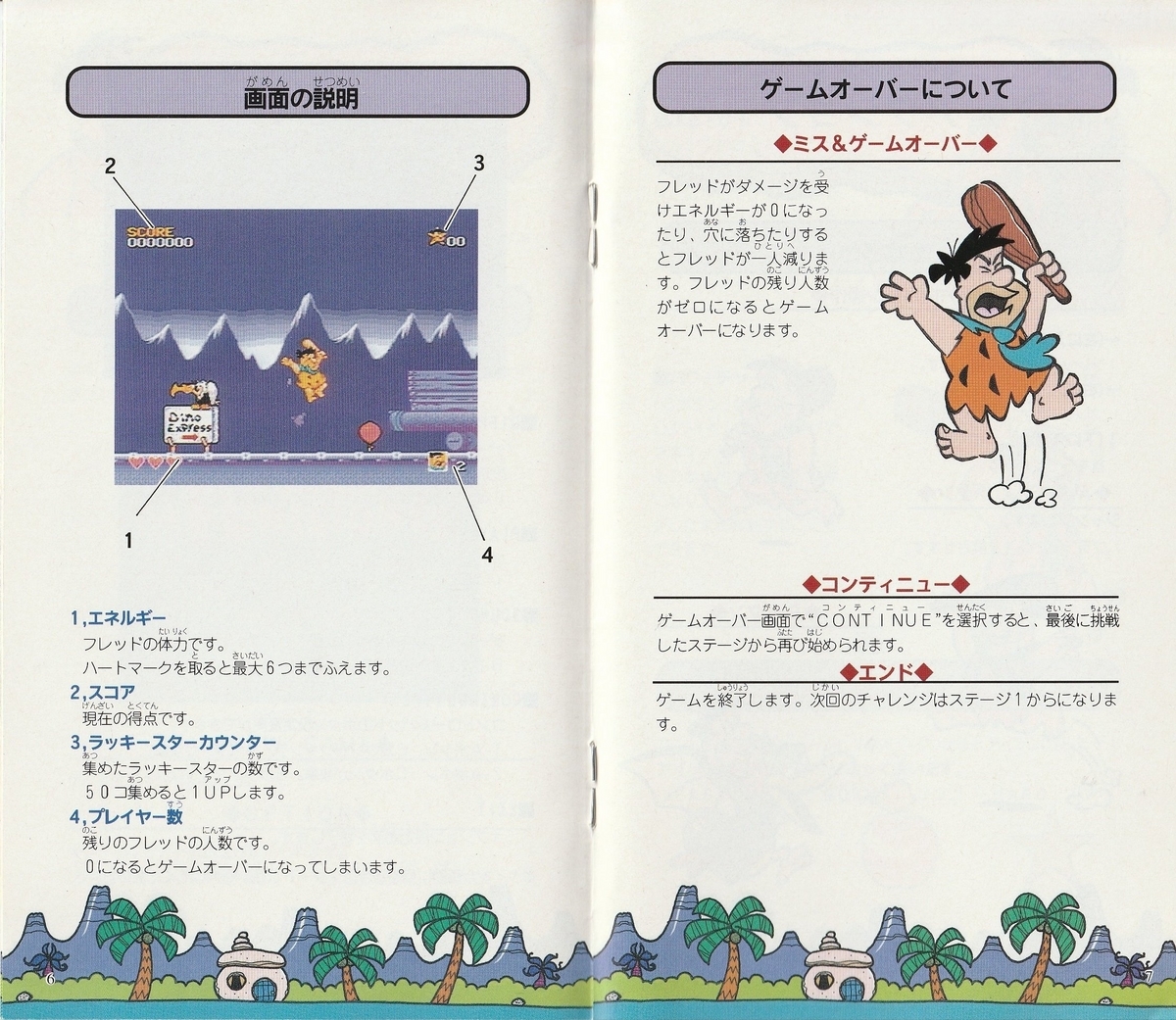 フリントストーン』1993年／メガドライブ - レトロゲームの説明書保管庫