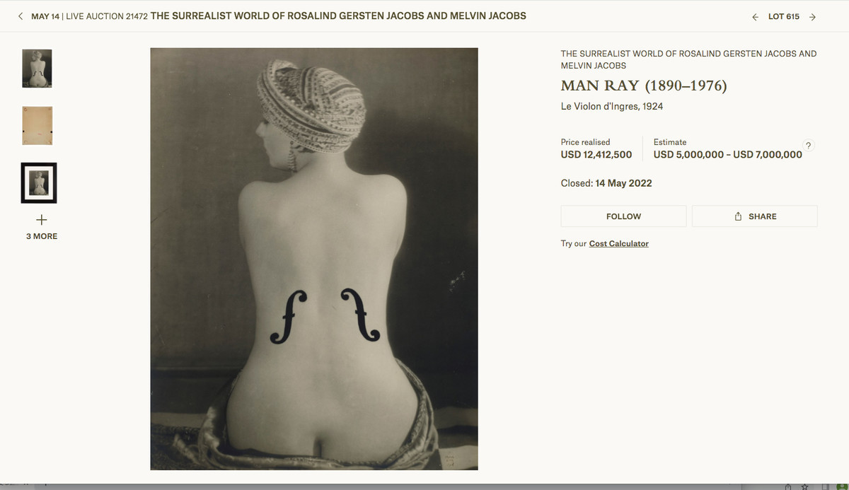 アングルのヴァイオリン 16億円 - マン・レイと余白で