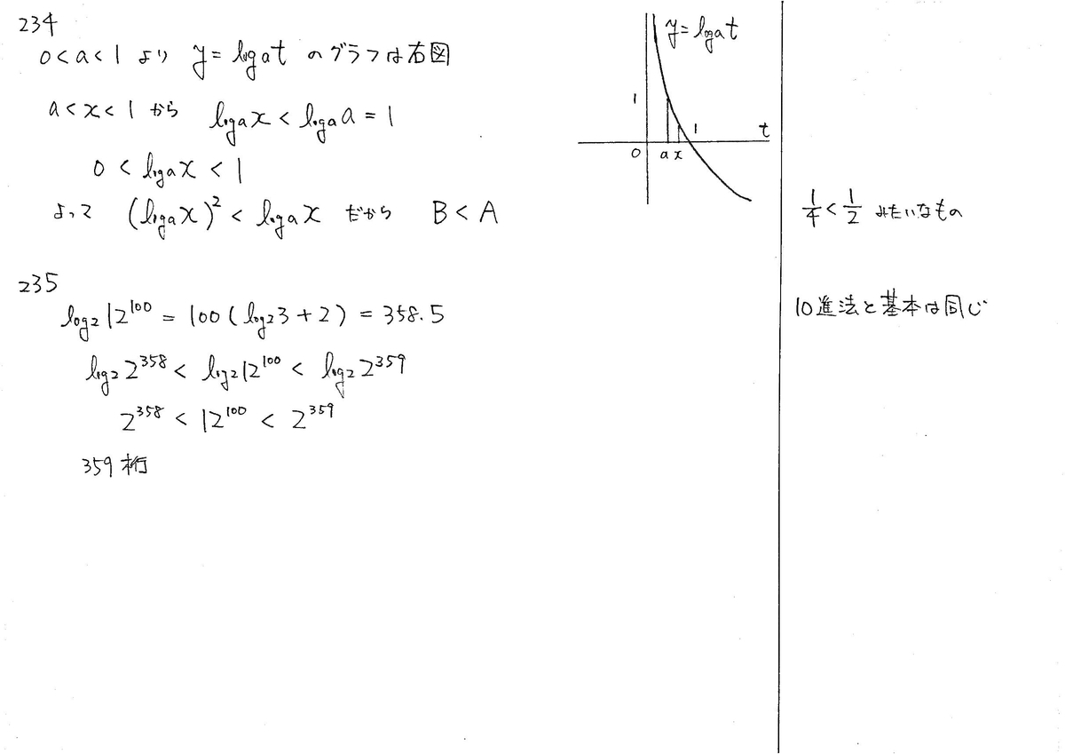 メジアン 数学演習 P63 234 235 解答 - 数学帝國への逆襲 （西春自習
