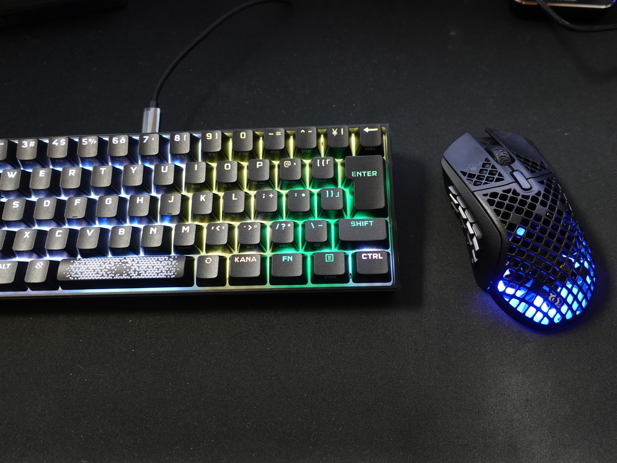 CORSAIR K65 RGB MINI 銀軸 日本語配列のレビュー】ポーリングレート