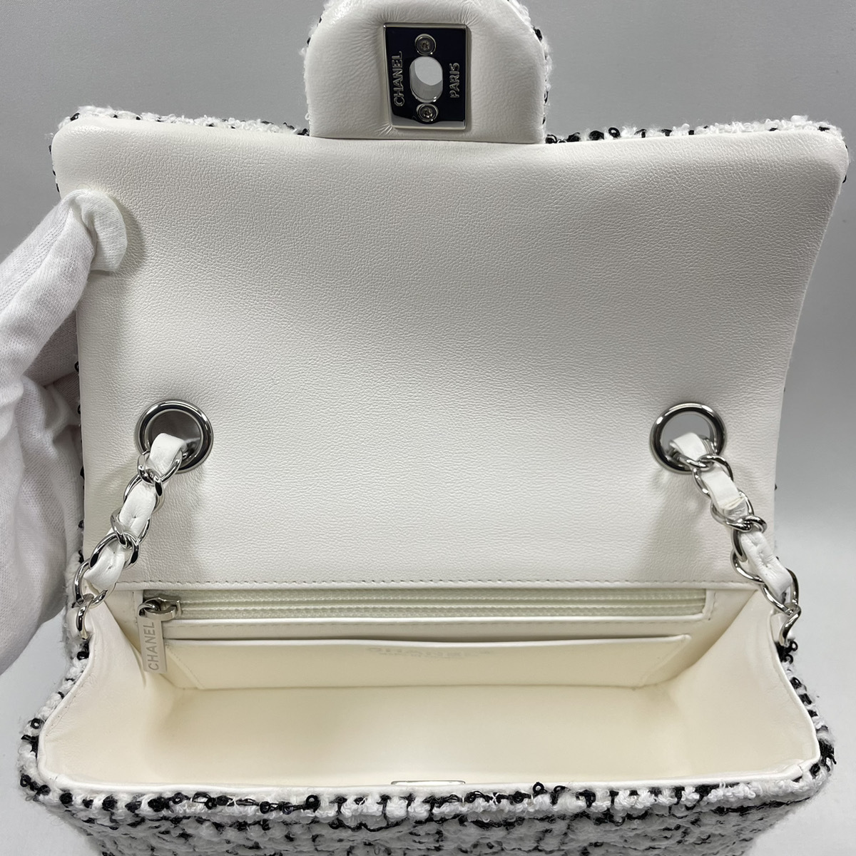 即お届け レア CHANEL シャネル ツイード フラップバッグ A69900