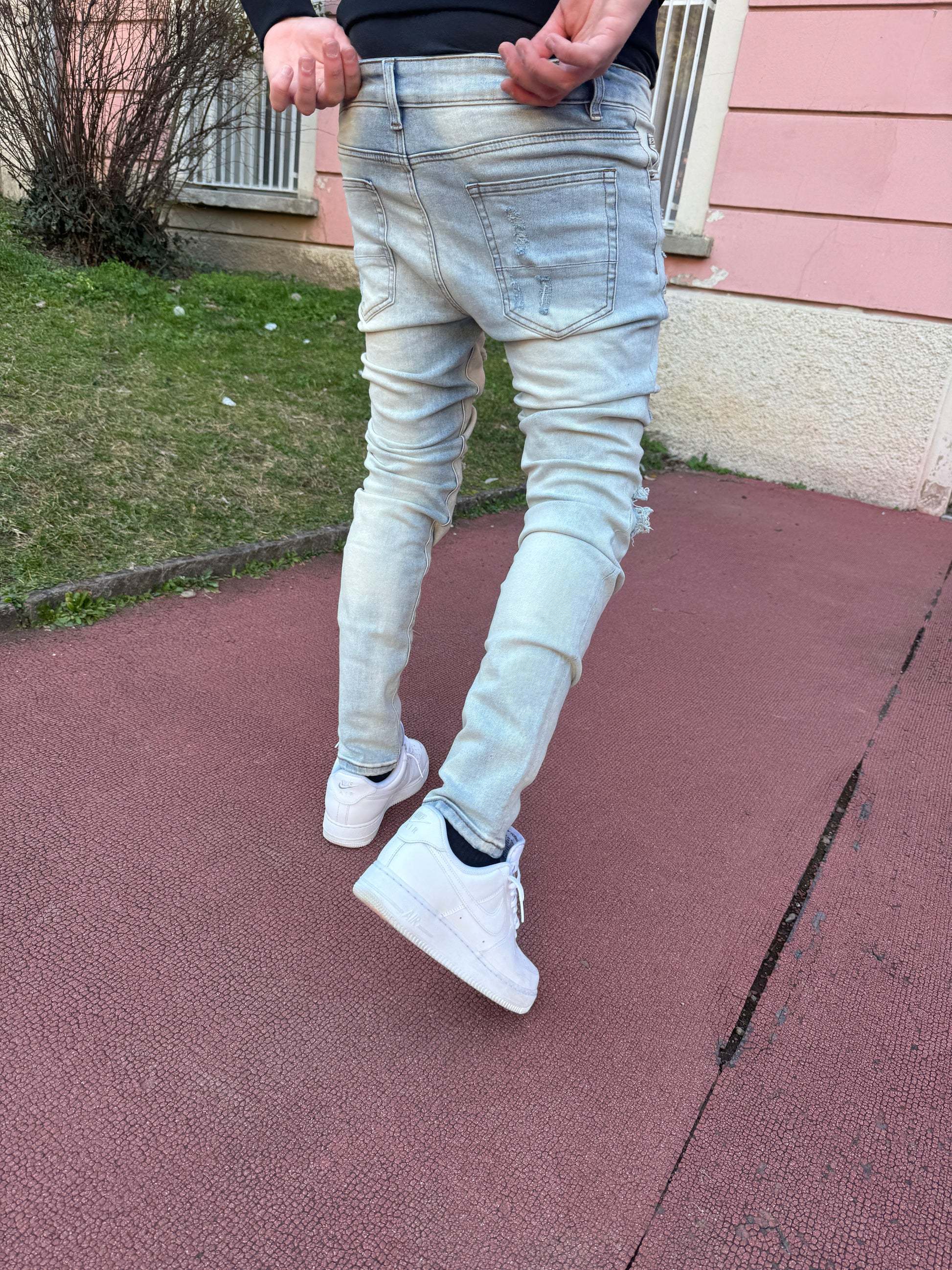 ☆関税/送料込み☆【stwear】UKドリル ダメージデニム (デニム