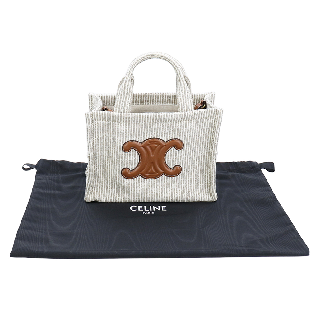 CELINE バッグ スモール カバ タイス ロゴ ショルダー トート (CELINE