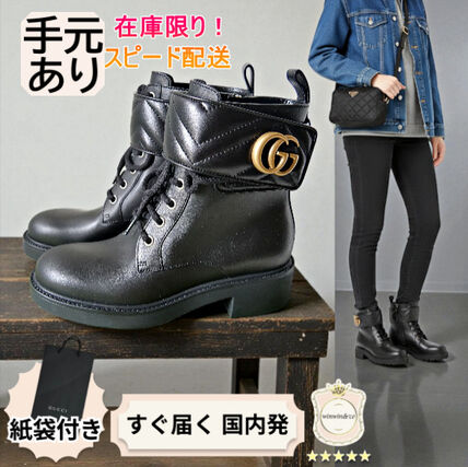 レースアップ GUCCI(グッチ) ショートブーツ・ブーティ(レディース
